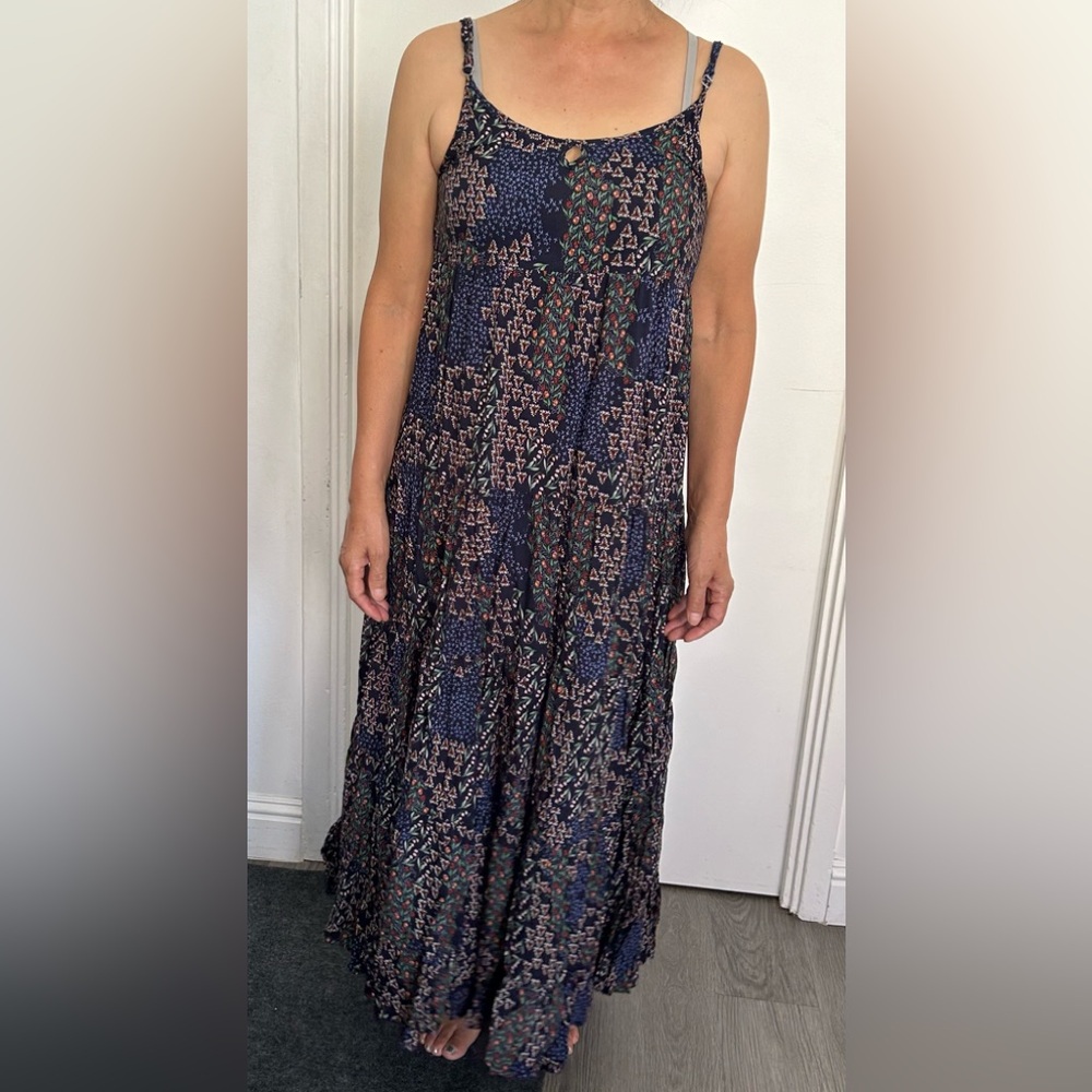Vintage Boho Flower Flowy Dress